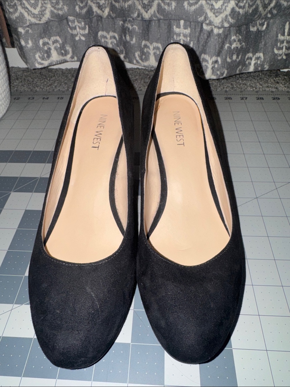 Nine West Black Suede Classic Ballet Flats